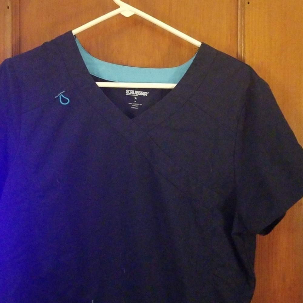 Navy blue scrub top